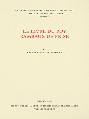 cover image of Le Livre du Roy Rambaux de Frise